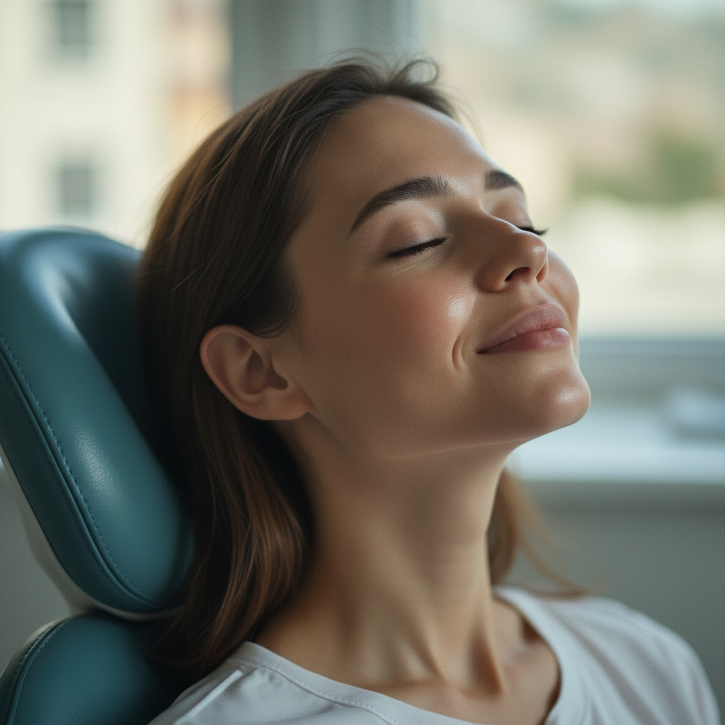 Relaxed patient in a calm dental environment