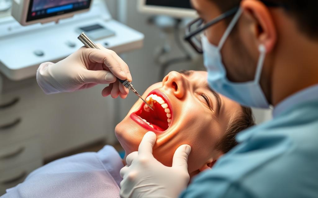 Dentist performing a tooth extraction at N6 Dental Platinum dental practice in Highgate